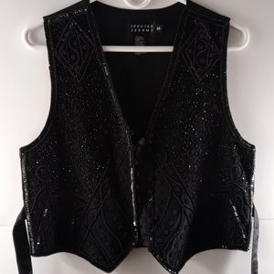 Spenser Jeremy Women Vest size S color black silk